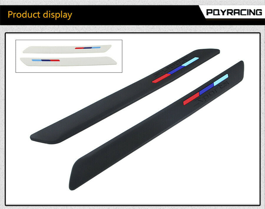 Pair Black Car Bumper Protector Corner  Anti-rub Scratch Guard Strip Rubber
