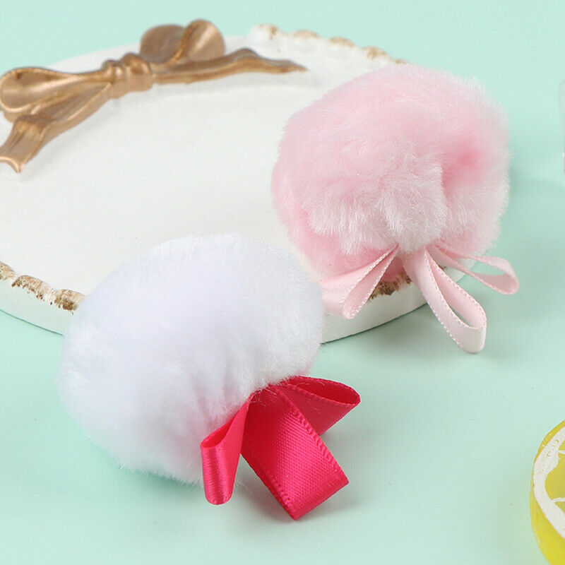 Bowknot Round Cosmetic Villus Soft Plush Puff Sponge Talcum Makeup Beauty.l8