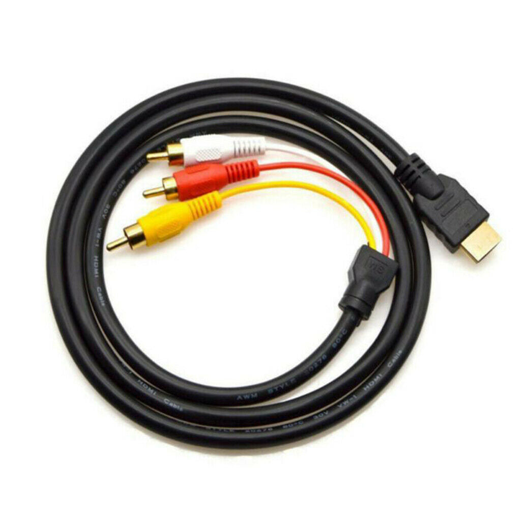 to 3 RCA Adapter Cable 1.5m HDTV to Chinch Cable