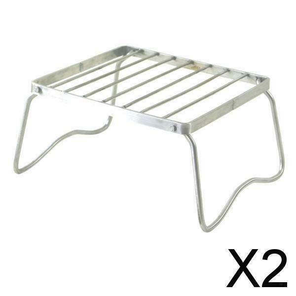 2X Outdoor Camping Portable Foldable Burner Stove Stand Bracket Holder BBQ Grill