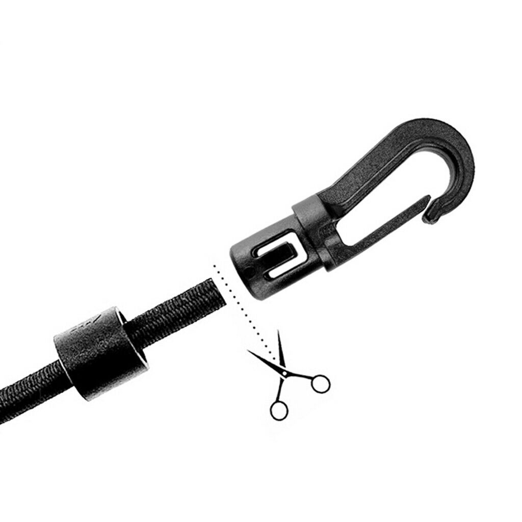 1 Pack Plastic Bungee Shock Cord Hook End for Camping Exercise Boat Kayak Canoe