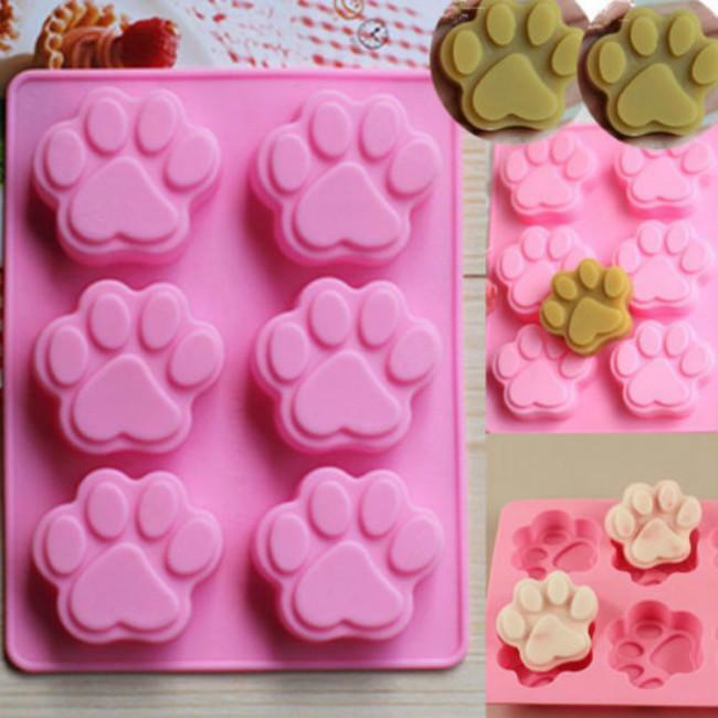 6 Cavity Cat Paw Food-Grade Silicone Mold Chocolate Cake Ice Diy Backing Mould