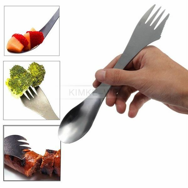 3 in 1 Stainless Steel Spork Spoon Fork Combo Camping Outdoor Hiking