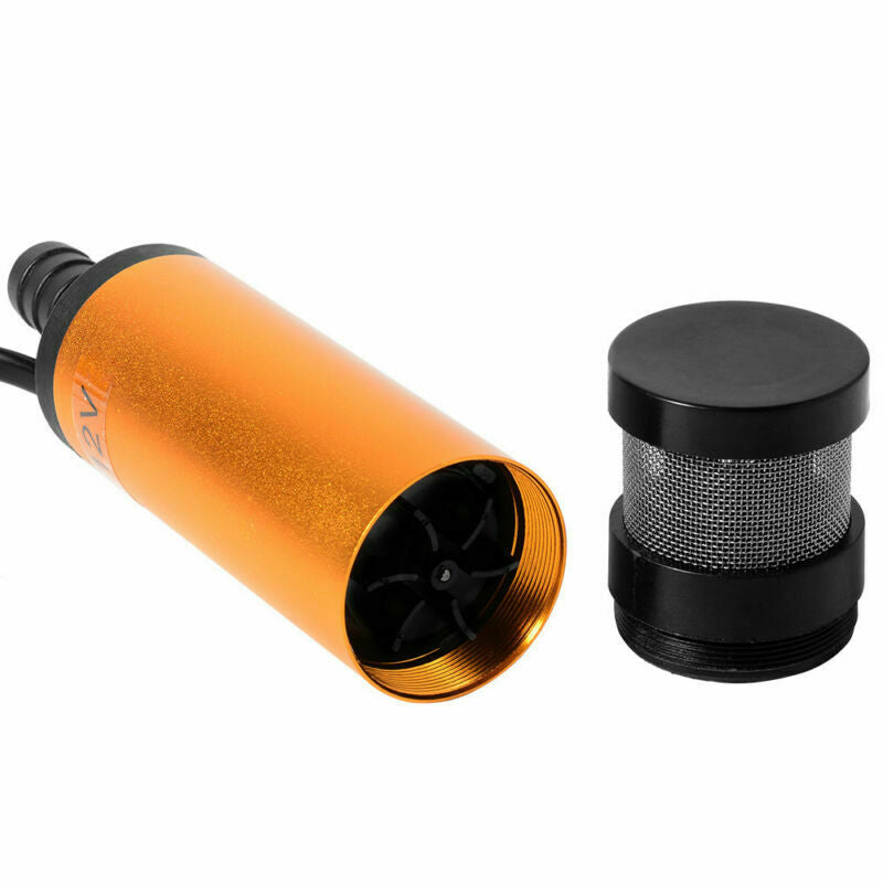 12V 38mm Golden Submersible Pumps Water Oil Fuel Transfer Refueling Detachable