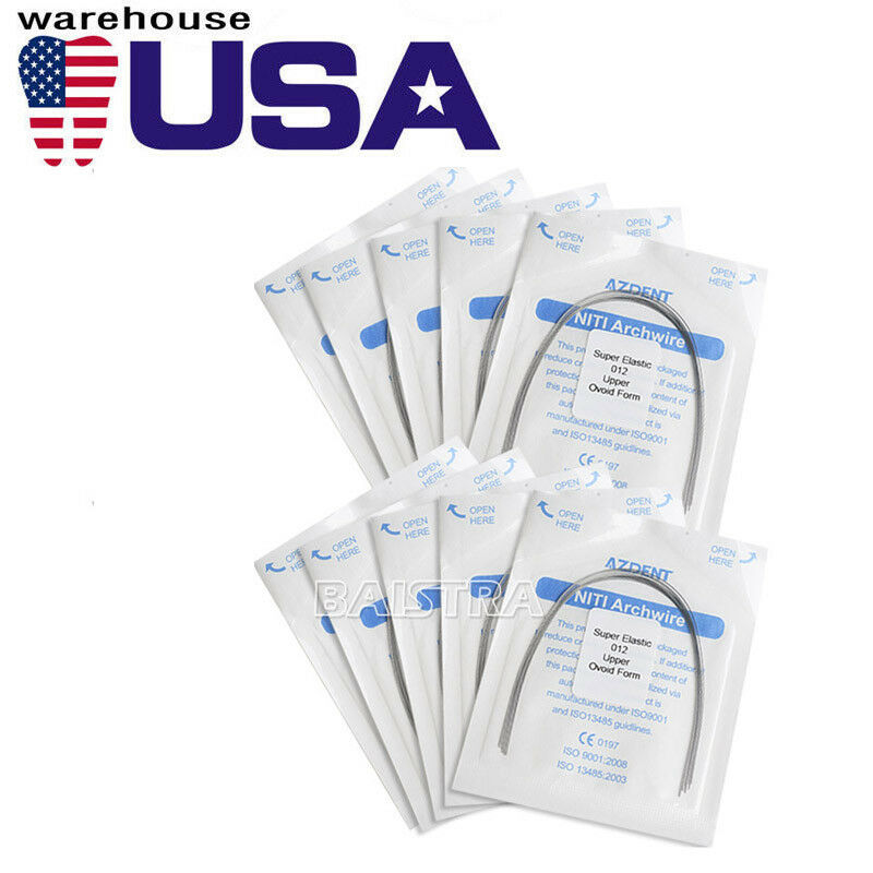 500X Dental Orthodontic Super Elastic Niti Round Arch Wires Ovoid Form All Size