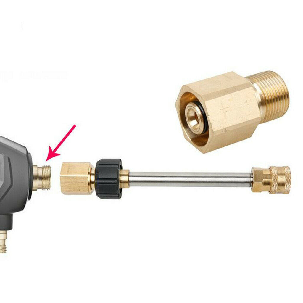 M22 Male 1/4'' Female Pressure Washer Hose Outlet Adaptor Connector For Karcher