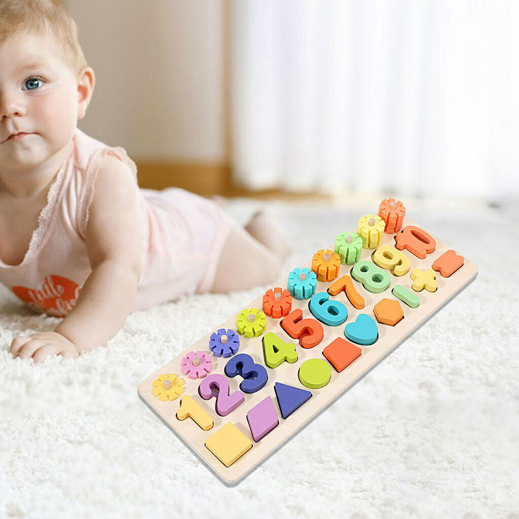 Three in One Matching Board Toys Math Shapes Game Nesting Parent-child