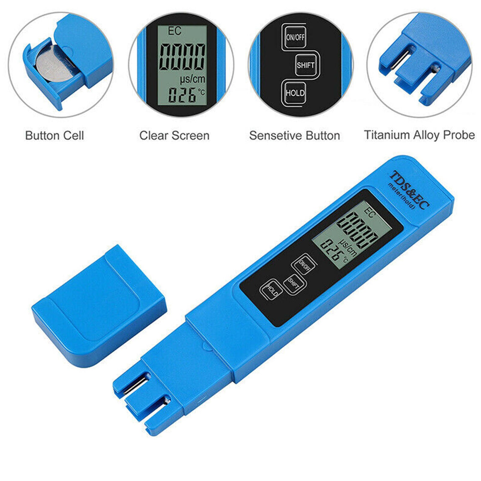 Portable Digital Meter + TDS Meter Tester Pen LCD EC Water Purity PPM Pool