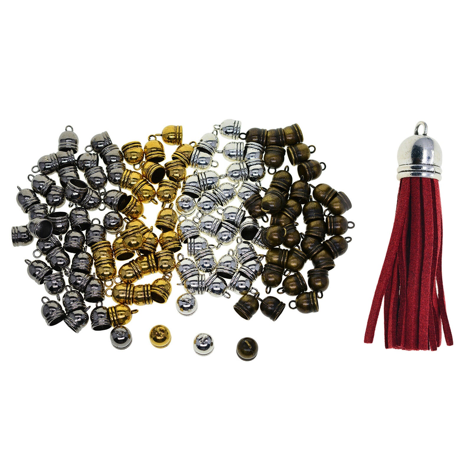 100Pcs Cord End Caps 10mm Leather Earring Making Alloy Clasps Terminators