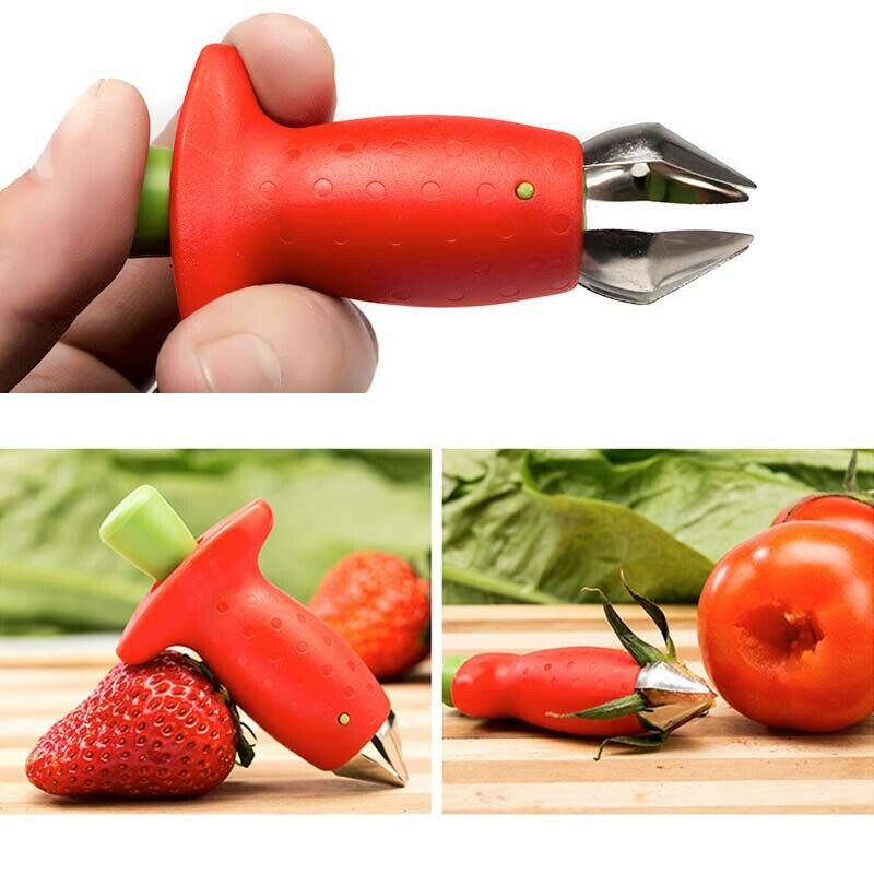 10pcs Strawberry Berry Stem Gem Leaves Huller Removal Fruit Corer Kitchen Tool