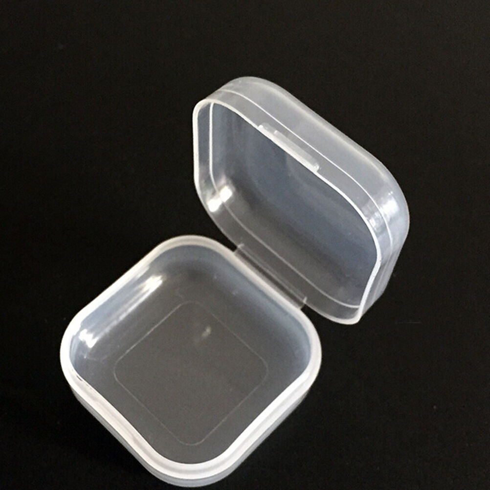 10X Clear Plastic Transparent With Lid Storage Box Collection Container Case _DD