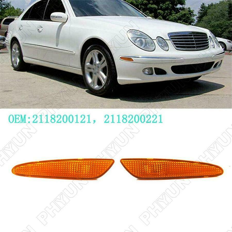 For 07-09 Mercedes Benz W211 E320 E350 E550 E63 Front Bumper Side Marker Lights