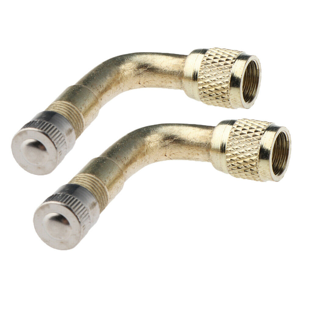 2x Valve Extension Tyre Stem Adapter Core   90 Angle Car Bike Truck Brass