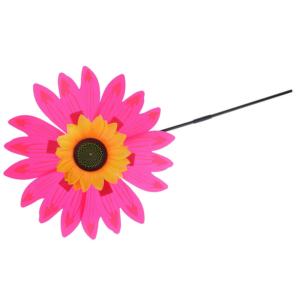2PCS Sunflower Wind Spinner Windmill Outside Yard Garden Ornament for Kids
