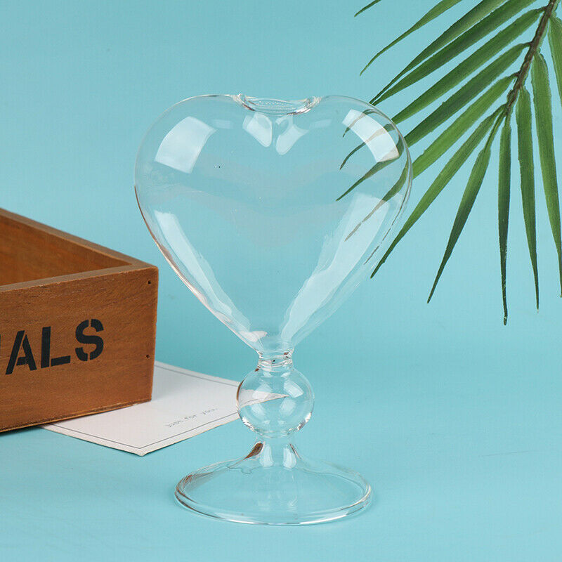 Glass Flower Pots Heart Glass Vase Standing Home Decor Flower Vase Desktop De Qx