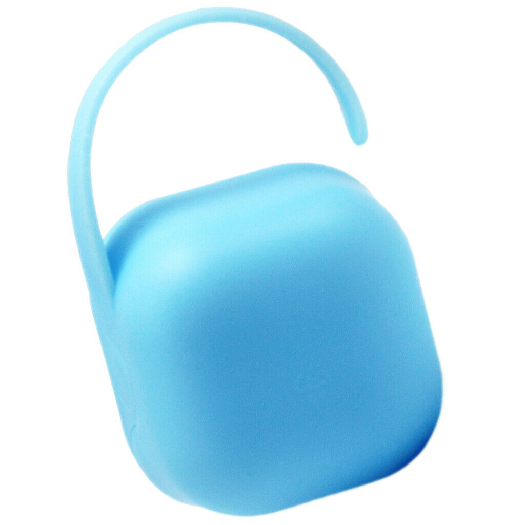 2x Pacifier Pacifier Container Holder Portable Travel Case Storage Blue