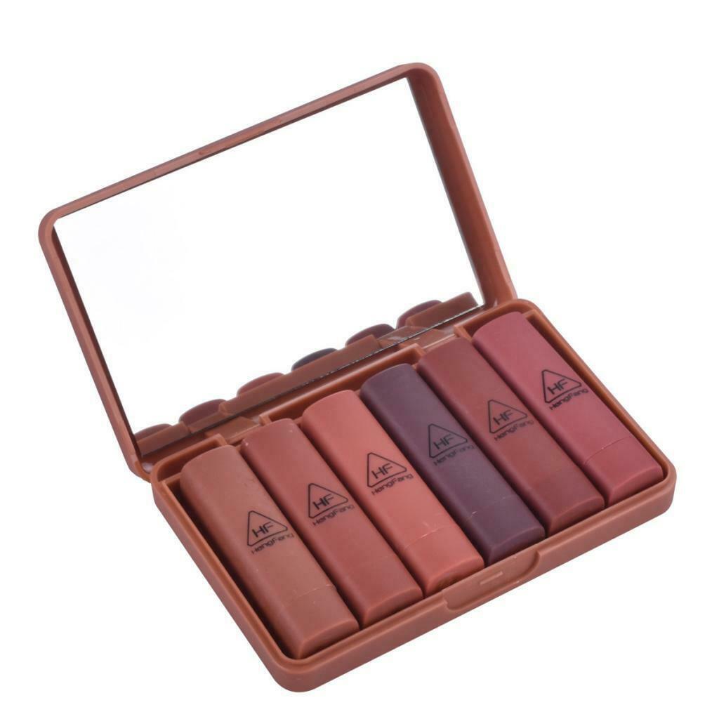 6 Colors Lip Gloss Beauty Matte Velvet Lipstick Lip Make-up Waterproof New