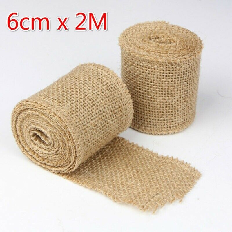 DIY Natural Raw Hessian Jute Edge Binding Burlap Fabric Trimming Ribbon Roll New