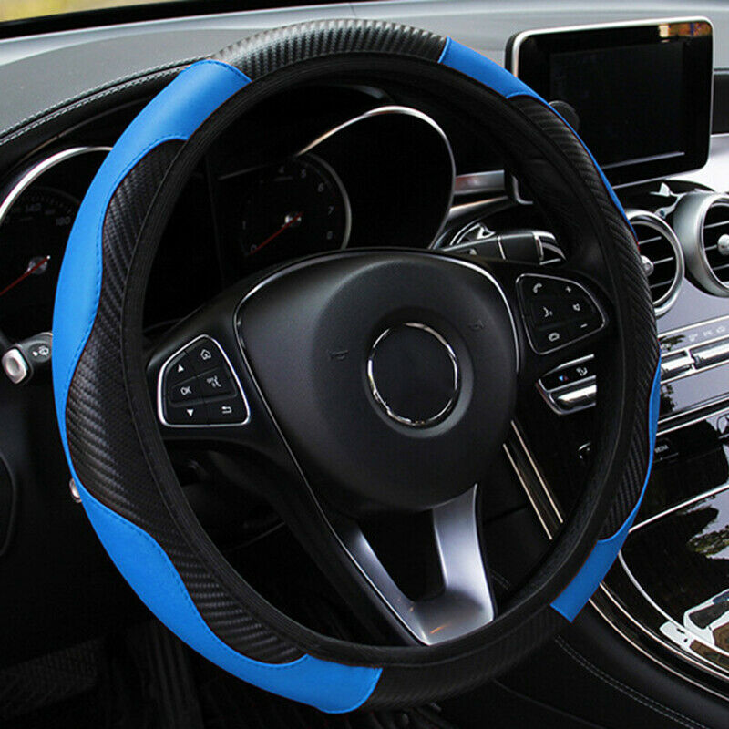 Universal 38cm Car Steering Cover Wheel Cover Stitching PU Leather Car Cover HN