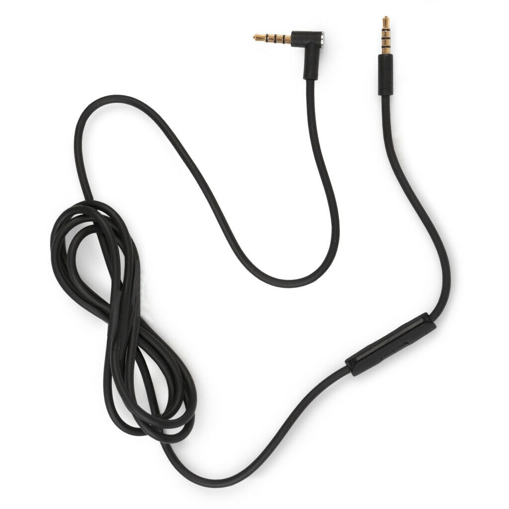 Black Audio Cable for Beats by Dr Dre Solo3 Studio 3.0 Headphones w Microphone