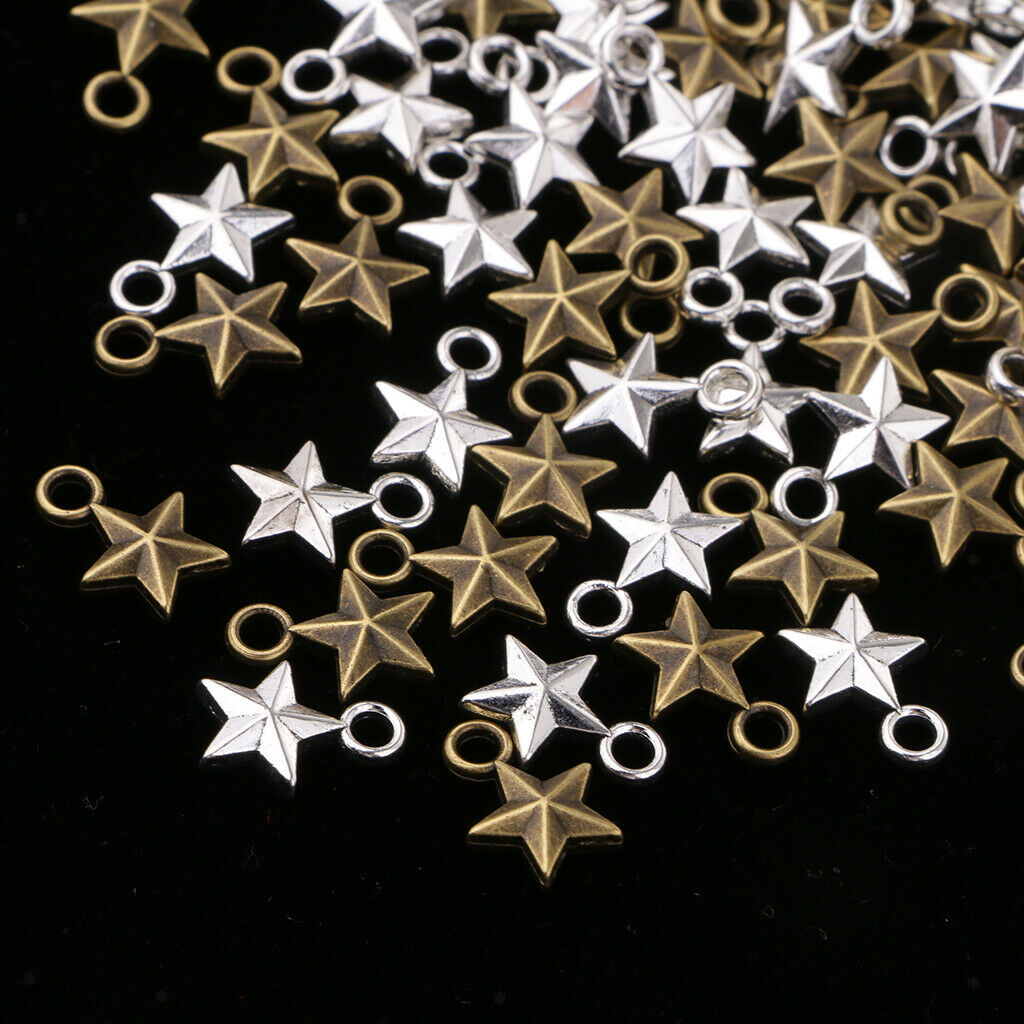 100 pieces Mixed Star Charms pendants for jewelry making