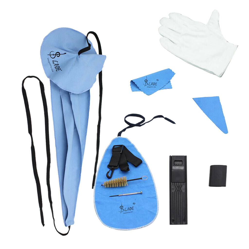 10 Pieces of Set Saxophone Cleaning Care Kit Cloth Reed Case Brush Tool