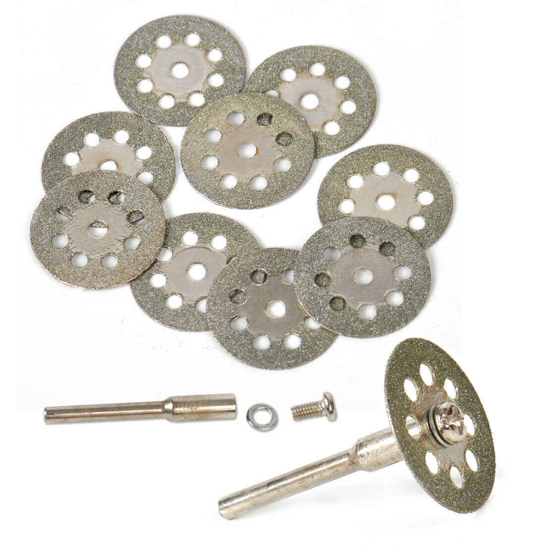 10x22mm Diamond Disc Cut Off Wheels Rotary Cutting Tool w Arbor Drill An
