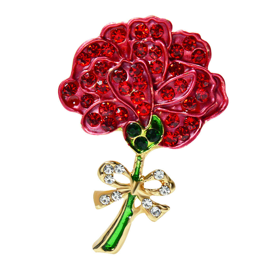 Women Metal Alloy Carnation Flower Brooch Lapel Pin Collar Tips