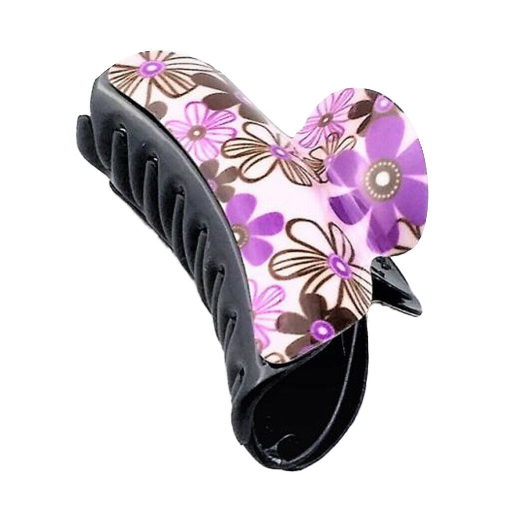 Women's Flower Large Hair Claw Grip Clips Pin Hair