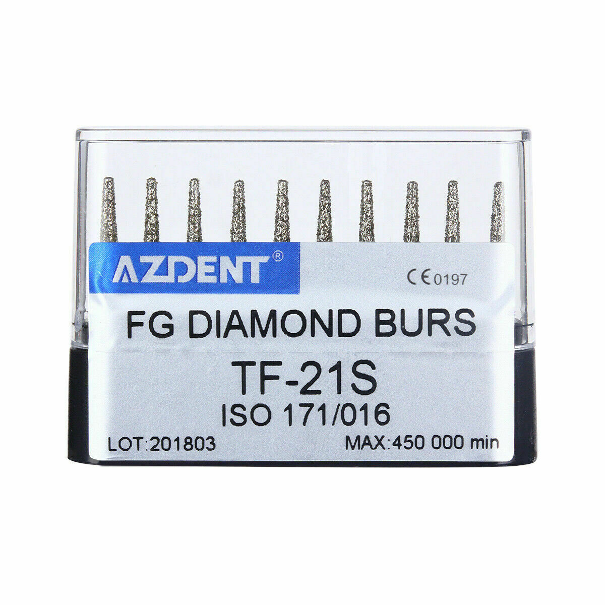 30 X Dental Handpiece Diamond Burs FG Drill TF-21S Super Coarse Flat Head Cone