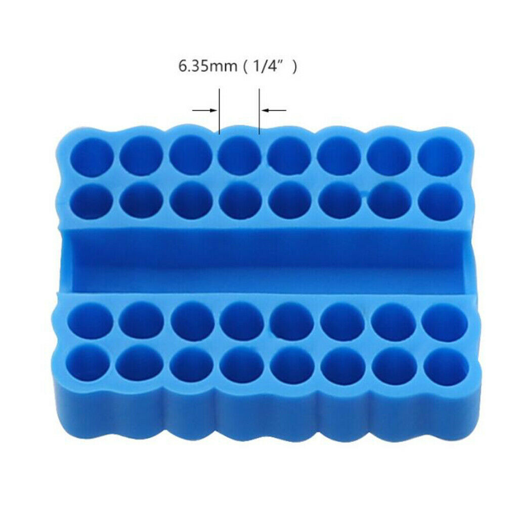 3X Set of 2 32 Holes Blue 1/4Inch Hex Shank Screw Bits Holder Storage Container