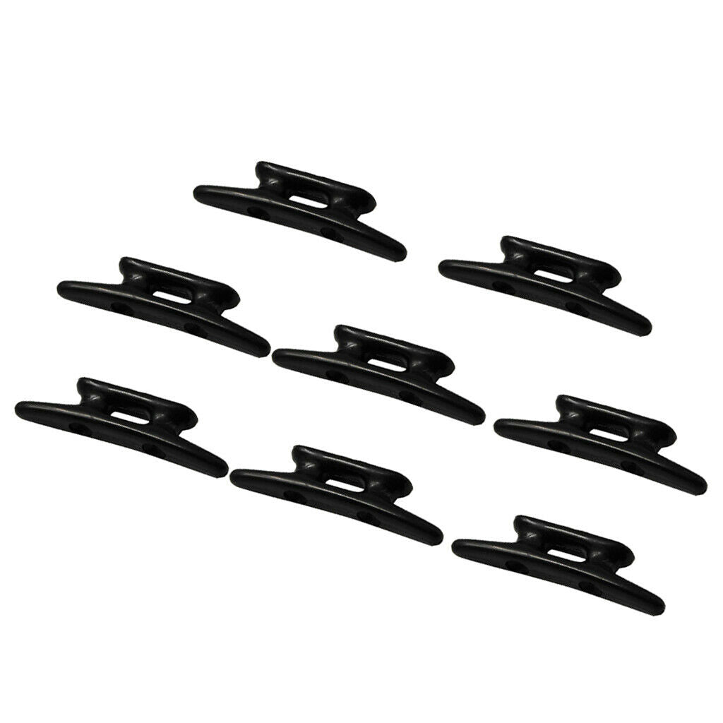 8pcs Boat Dock Cleats Heavy Duty 3" Nylon Cleat Mooring Accessories Black