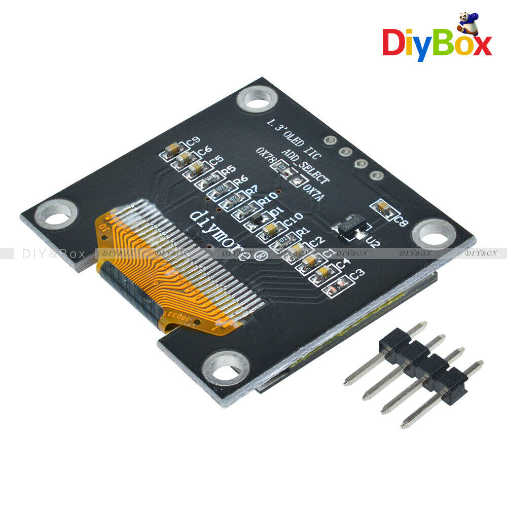 White 1.3" OLED LCD Display Module IIC I2C Interface 128x64 3-5V For Arduino