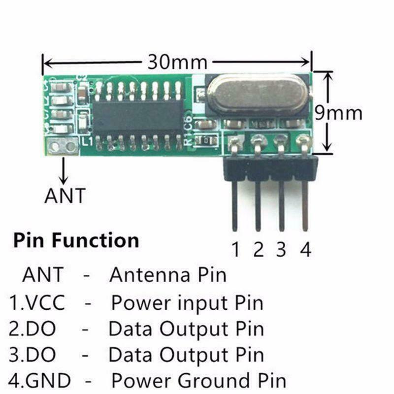 1 Set 433Mhz Superheterodyne RF Receiver Transmitter Module Kit With 2 Antennas