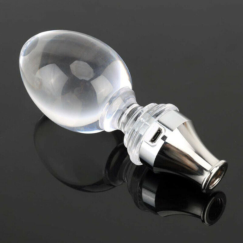 1X Universal LED Light Transparent Manual Car Gear Shift Knob Shift USB Charging
