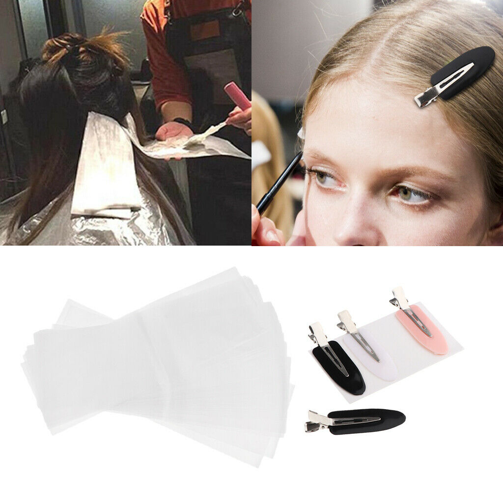 50Pcs Reusable Hair Dyeing Highlight Paper Sheets and 4Pcs Clip Styling