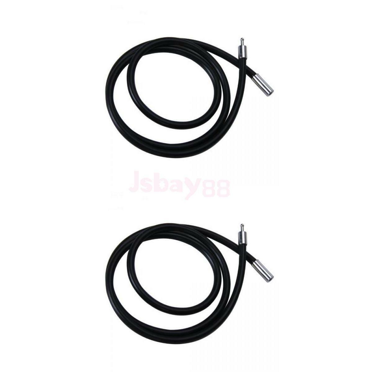 2PCs 3mm Black Rubber Stainless Steel Cord Chain Choker Necklace 16" & 18"