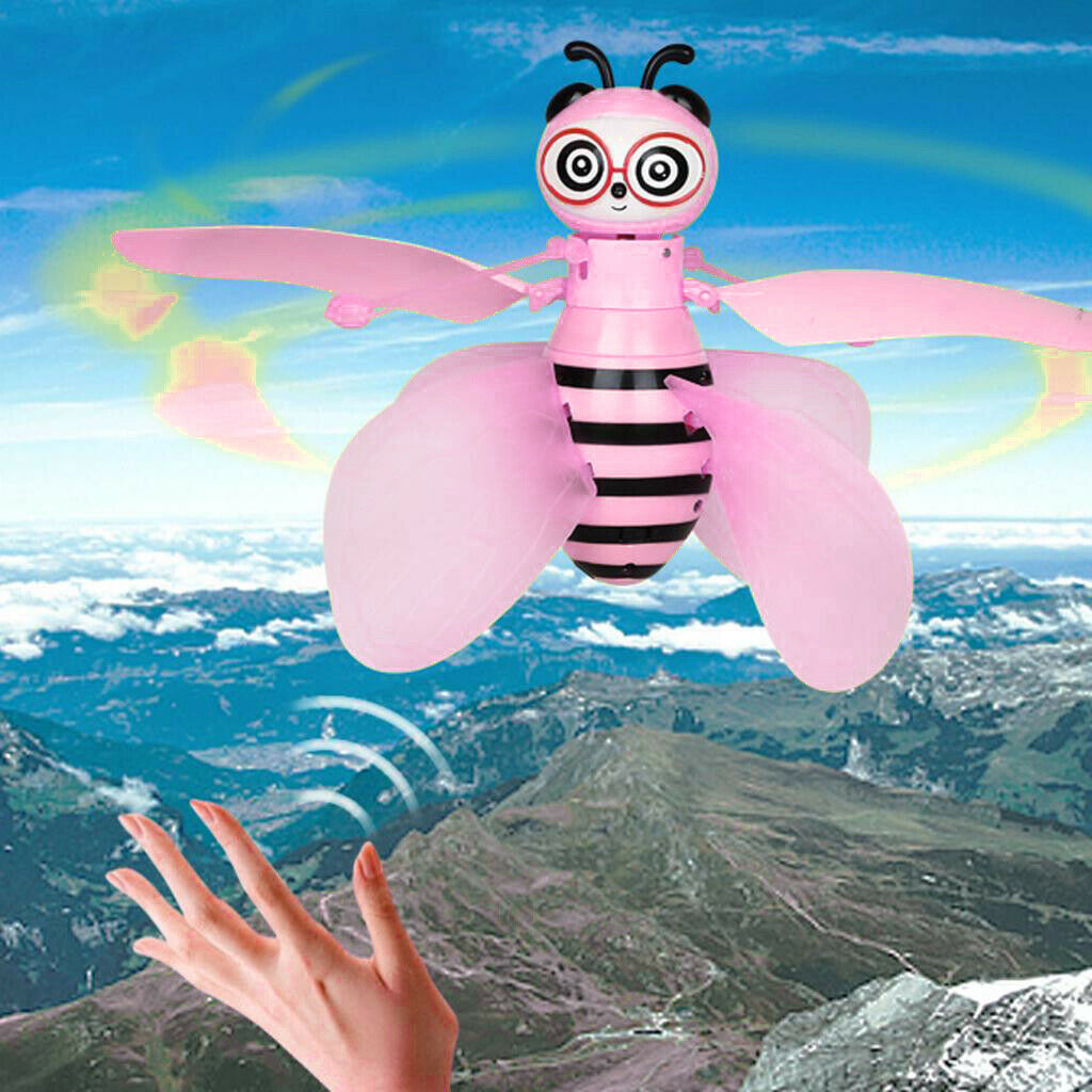 Pink Flying Mini Bee Remote Control Toys Electronic Infrared Induction Aircraft