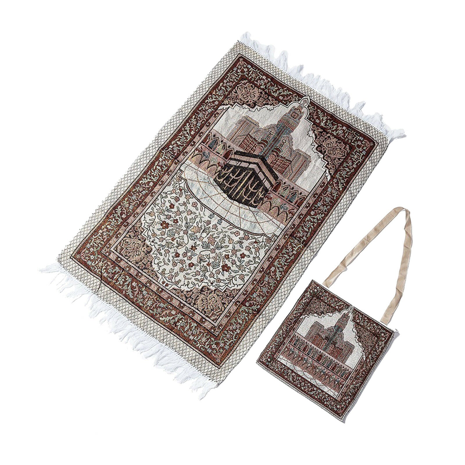 Portable Prayer Rug Mat Carpet Tapestry with Storage Bag for Men Women