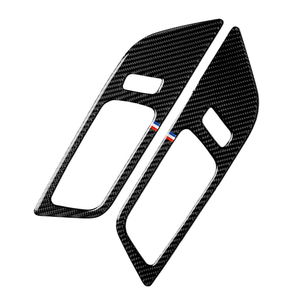 Carbon Fiber Car Handles Door Bowl Covers Trim Panel for Ford Mustang 15-17