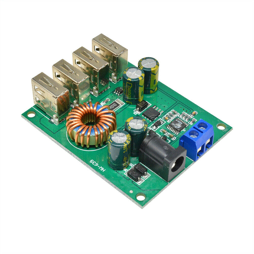 4 USB Output Step Down Car Power Supply Buck Converter DC-DC 7-60V To 5V 5A New