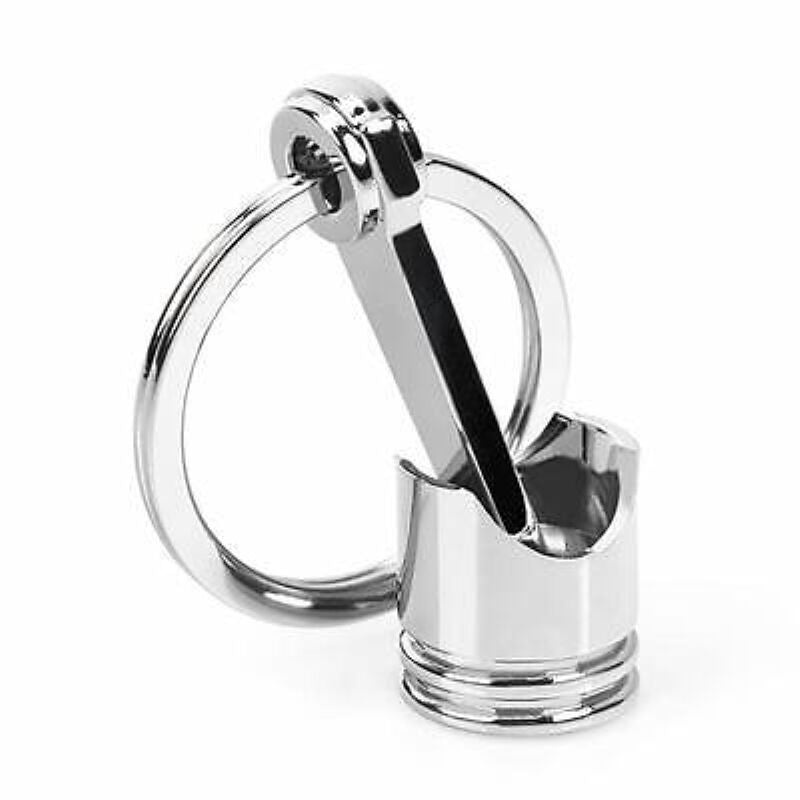 1pc Cute Car Metal Piston Keychain Keyfob Engine Fob Key Chain Ring Keyring