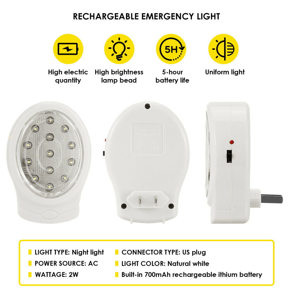 13 LED Rechargeable Home Emergency Lamp Automatic Power Failure Outage Light