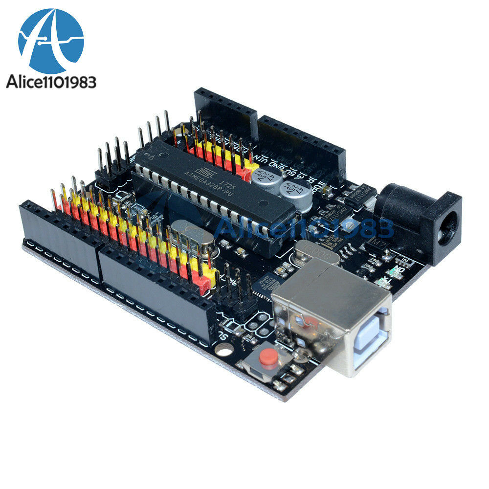 Arduino Compatible UNO R3 PLUS Sensor I/O Shield Atmega328P 16U2 Expansion Board