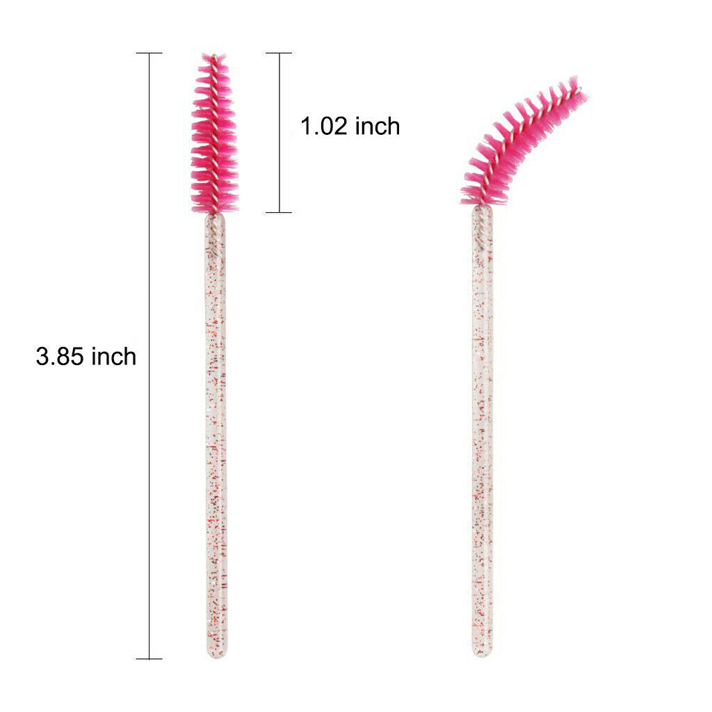 500 Pack Disposable Eyelash Brushes Crystal Handle Extension Makeup Tool