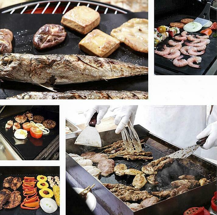 2pcs Non-stick Grill Pad Baking Pad Reusable For Party Grill Mat Tools 40*33cm