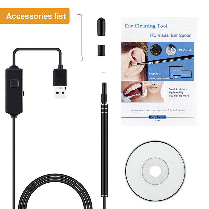 Digital Led Otoscope Ear CameraScope Earwax Removal Kit Ear Wax Cleaning TooY^WF