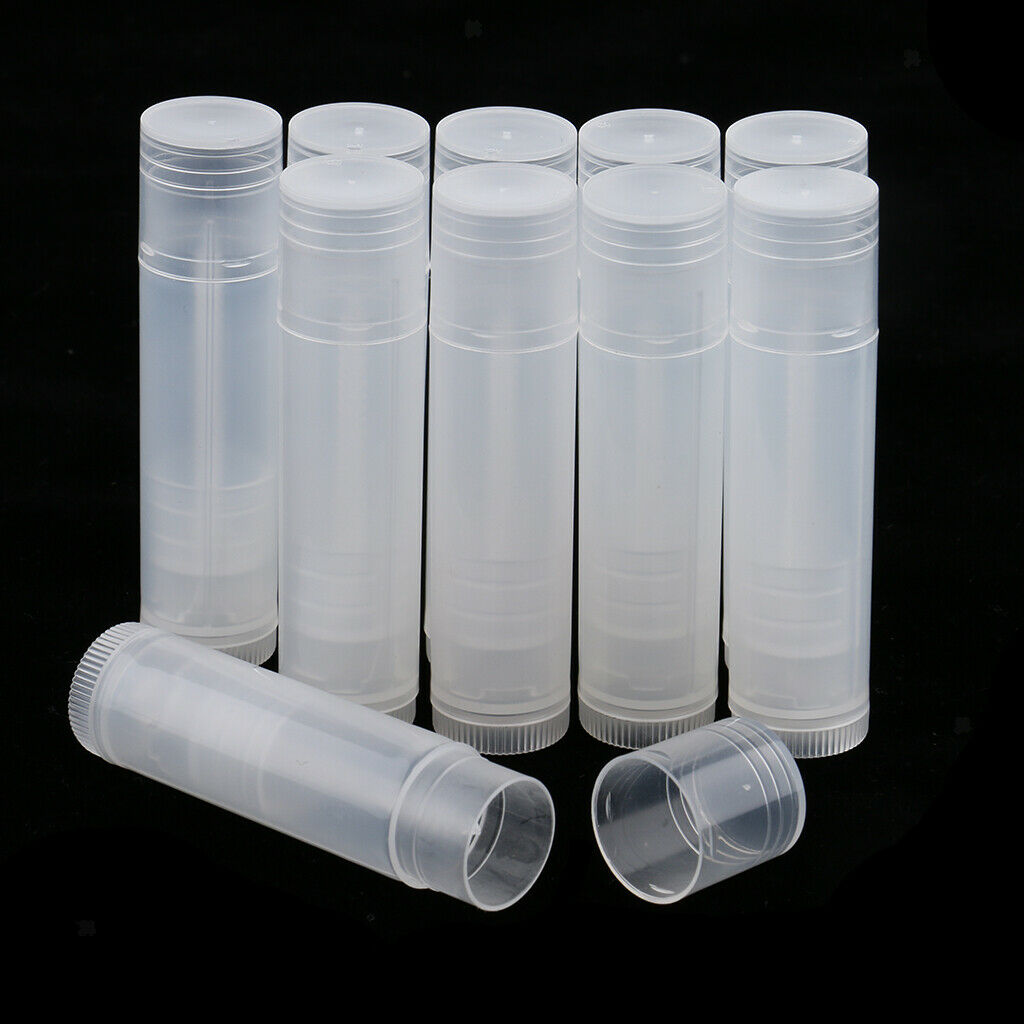 10 Pieces Empty Lip Balm Tubes Cosmetic Containers Lipstick Bottles White