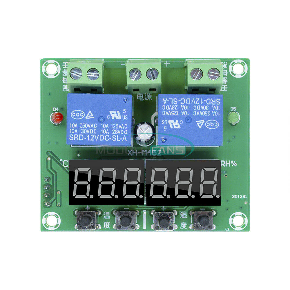 DC 12V XH-M452 Dual Output Temperature Humidity Thermostat Hygrometer Controller