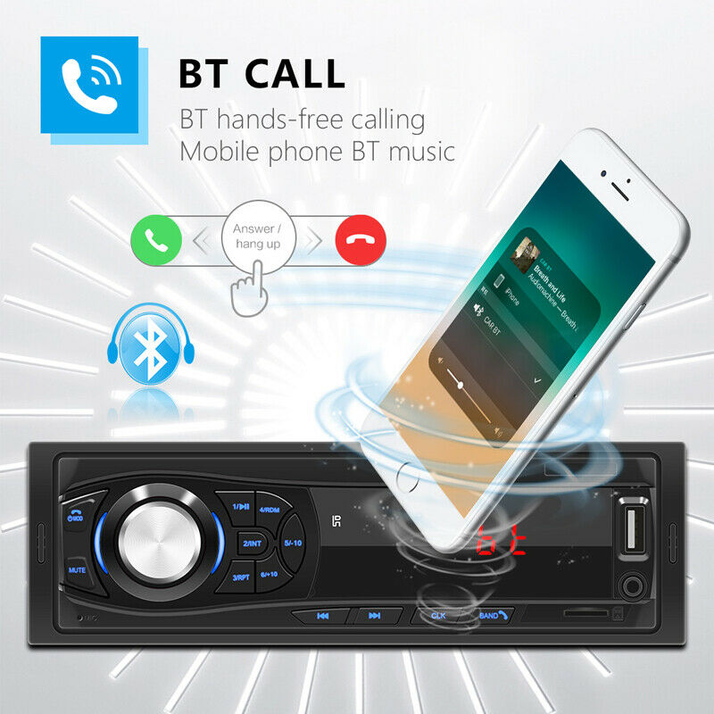 Single Din Car Stereo Radio Audio 4-Channel Bluetooth USB/FM /USB Remote Control